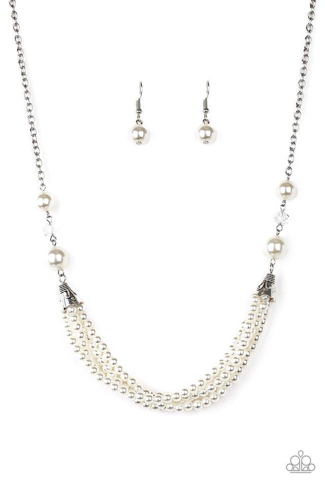 One-WOMAN Show - White - Paparazzi Necklace Image